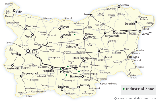 Industrial Zones Bulgaria Map